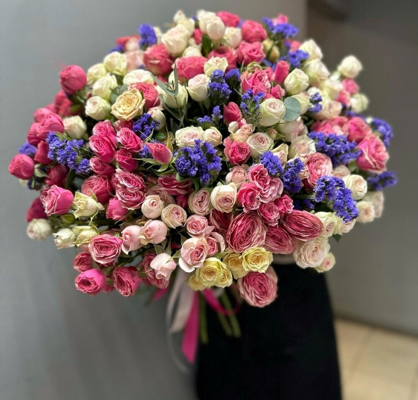 "Heart of Roses: Delicate Charm of White and Pink Roses"
