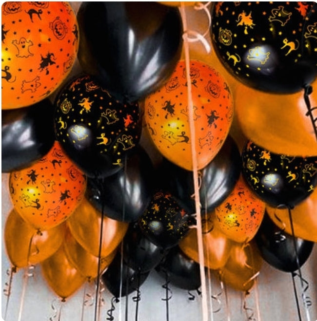 Festive balloons under the ceiling