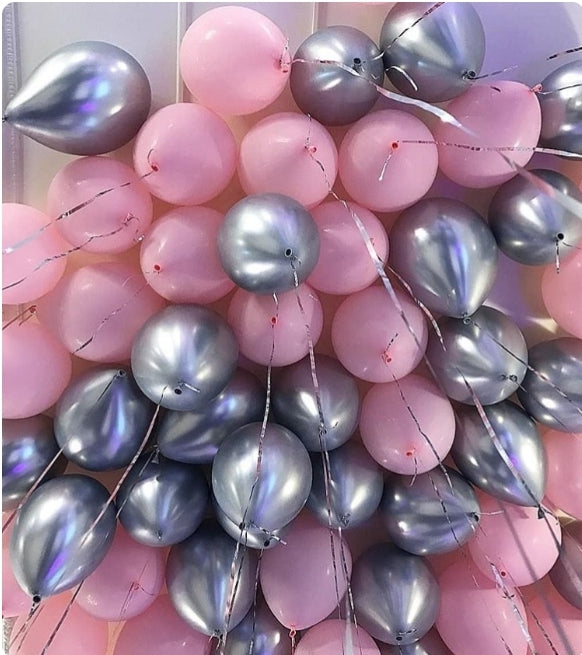 Festive balloons under the ceiling