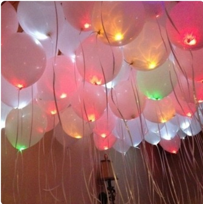 Festive balloons under the ceiling