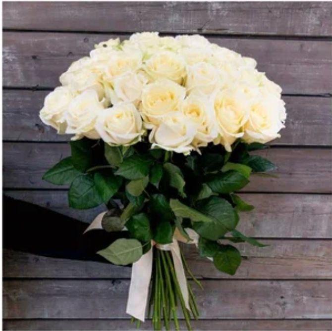"Bride's Kiss" White Roses Bouquet