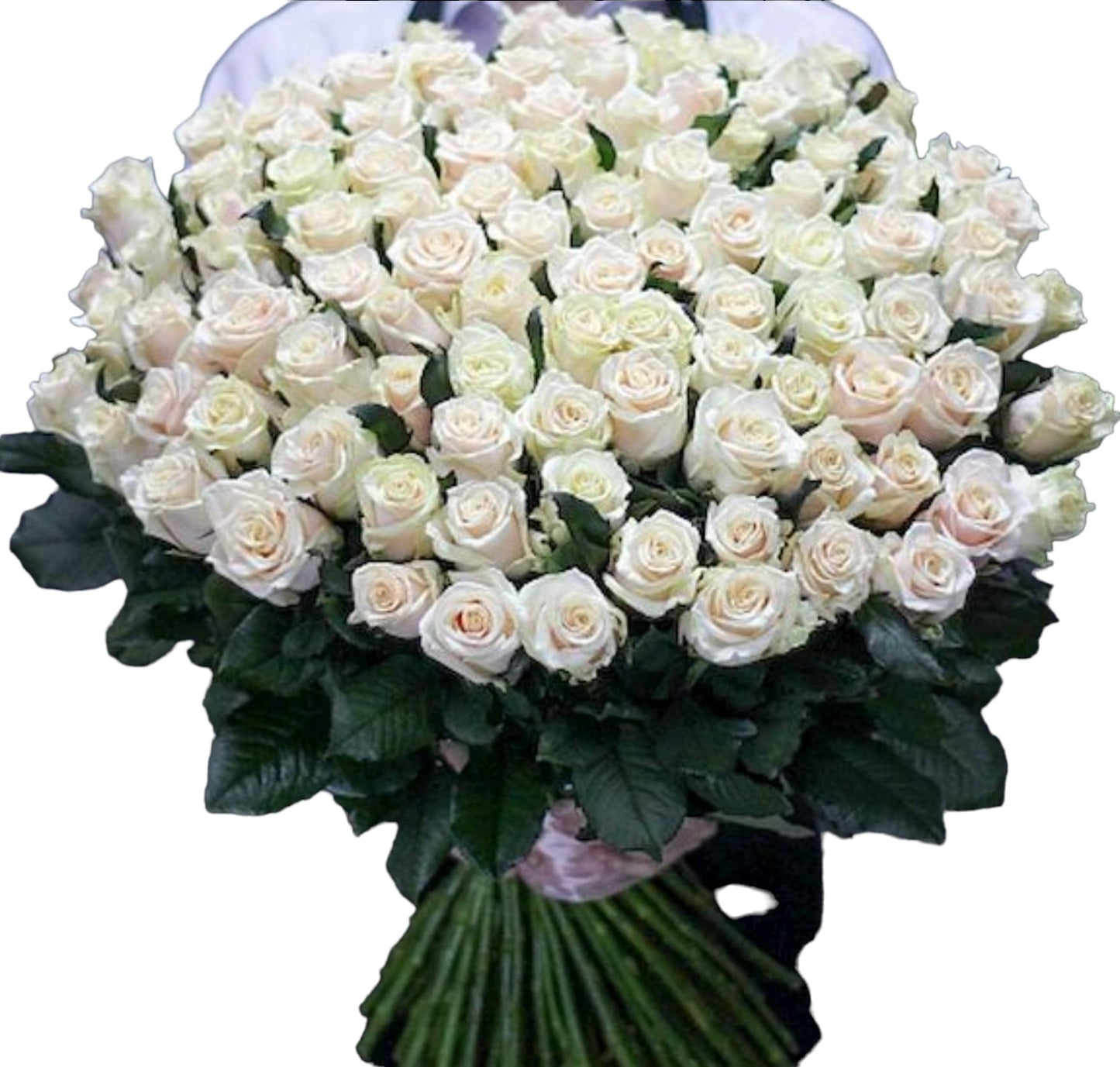 "Bride's Kiss" White Roses Bouquet