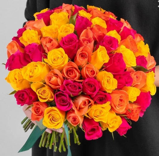 "Palette of Feelings" Mixed Color Rose Bouquet
