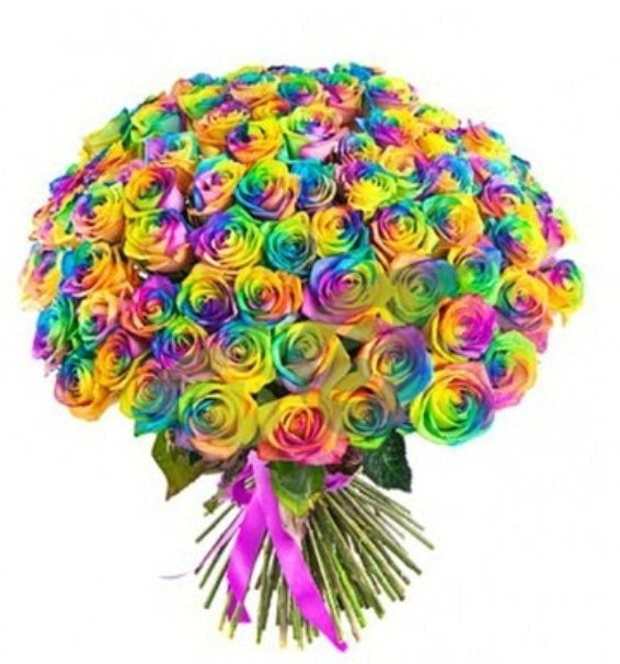 "Floral Miracle" Rainbow Rose Bouquet