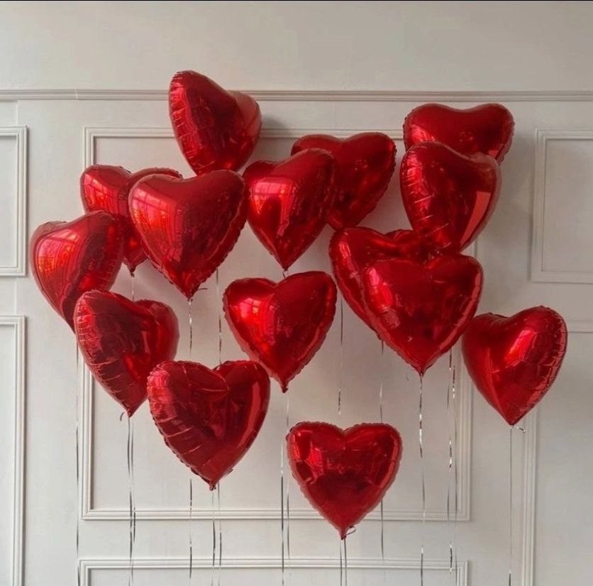 Red hearts baloons