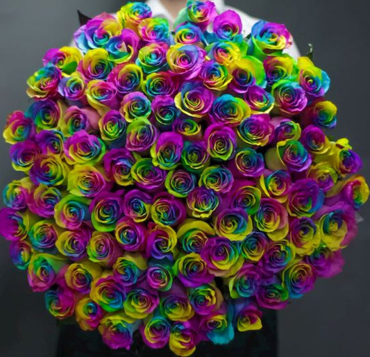 "Floral Miracle" Rainbow Rose Bouquet
